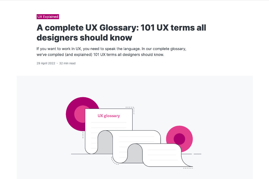 Ein Beispiel für ein UX Glossar